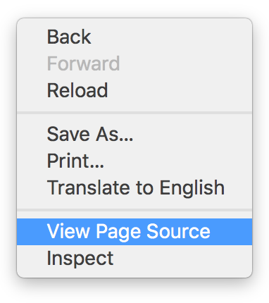 View Page Source Right Click Menu